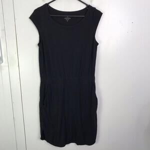Athleta Dress Womens S Redondo Cap Sleeve Elastic Waist Pockets Athleisure Black